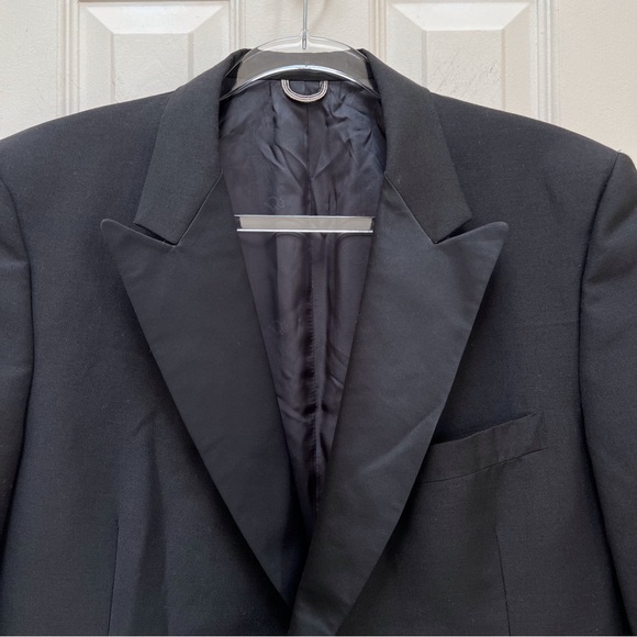 Dior Tuxedo Jacket Satin Lapels Made in USA Prom Wedding Party Formal Gala - Picture 3 of 14